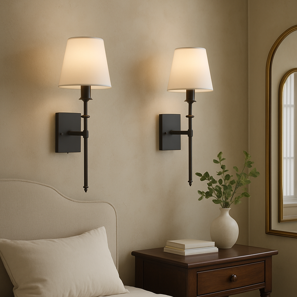 Contemporary 2-Pack Wired Wall Lamps for Modern Homes - Lusomart