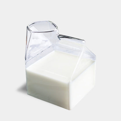 Clear Glass Milk Bottle Pitcher - 350ml - Lusomart