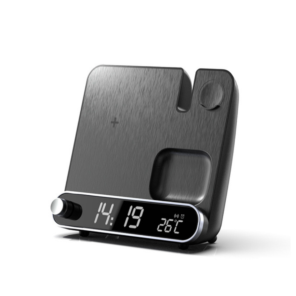 Compact 3-In-1 Wireless Charging Alarm Clock for iPhone