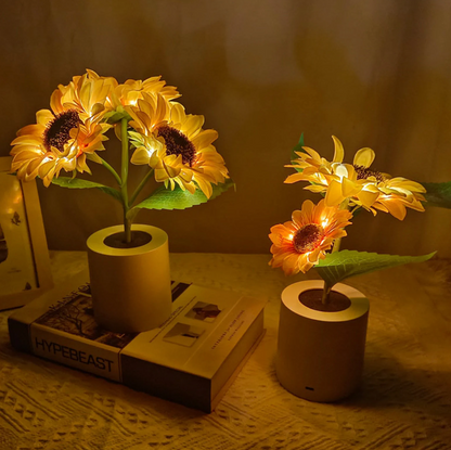 Bright Floral Table Lamp with Rechargeable Light - Lusomart
