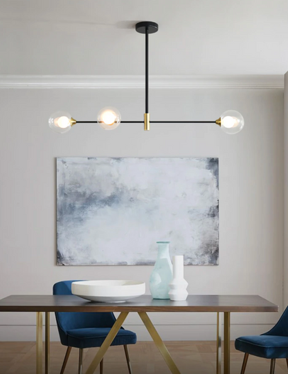 Sleek Glass Globe Pendant Light With LED Bulbs