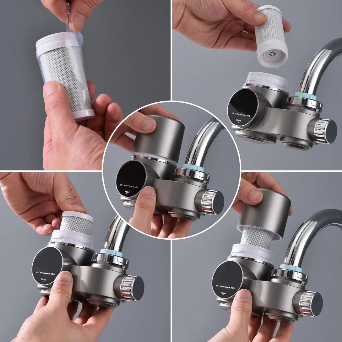 PureFlow LED Water Purifier Faucet Filter With Screen