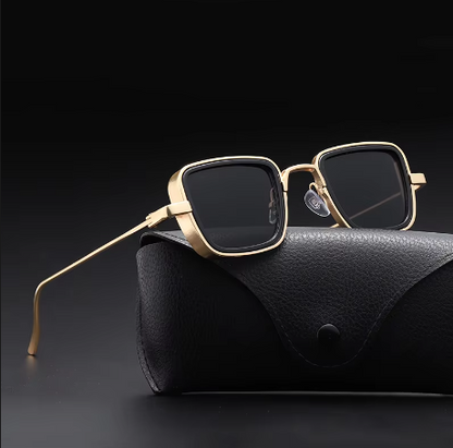 Trendy Steampunk Metal Aviator Sunglasses Polarized Lenses