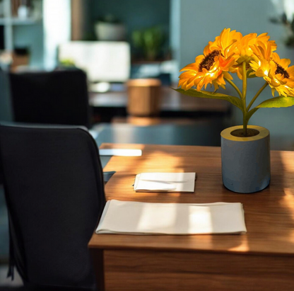 Bright Floral Table Lamp with Rechargeable Light