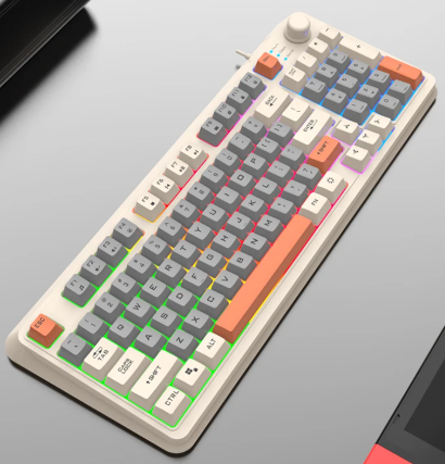Gaming 94-Key LED Keyboard with Volume Control