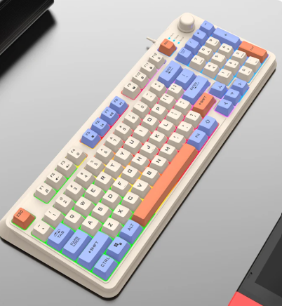 Gaming 94-Key LED Keyboard with Volume Control