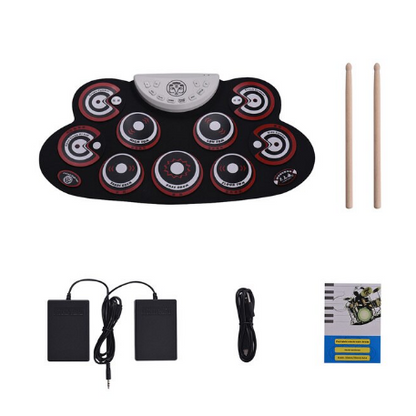 Compact 9-Pad Electronic Drum Set USB Powered