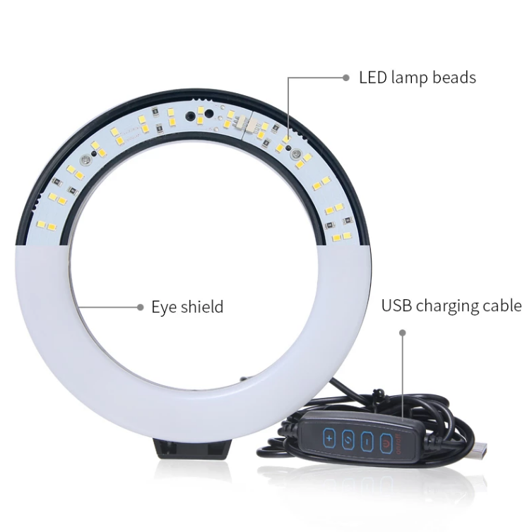 Compact 6 LED Ring Light Kit For YouTube Streaming