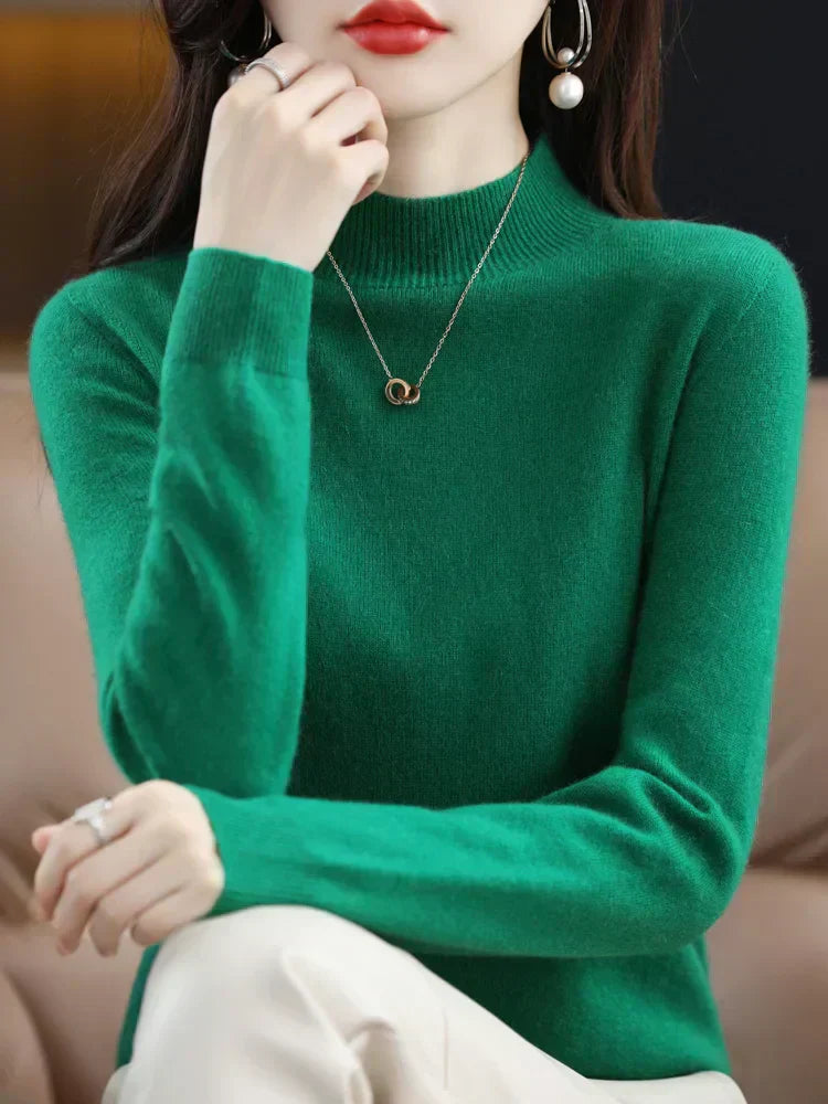 Soft Women's Merino Wool Slim Fit Sweater