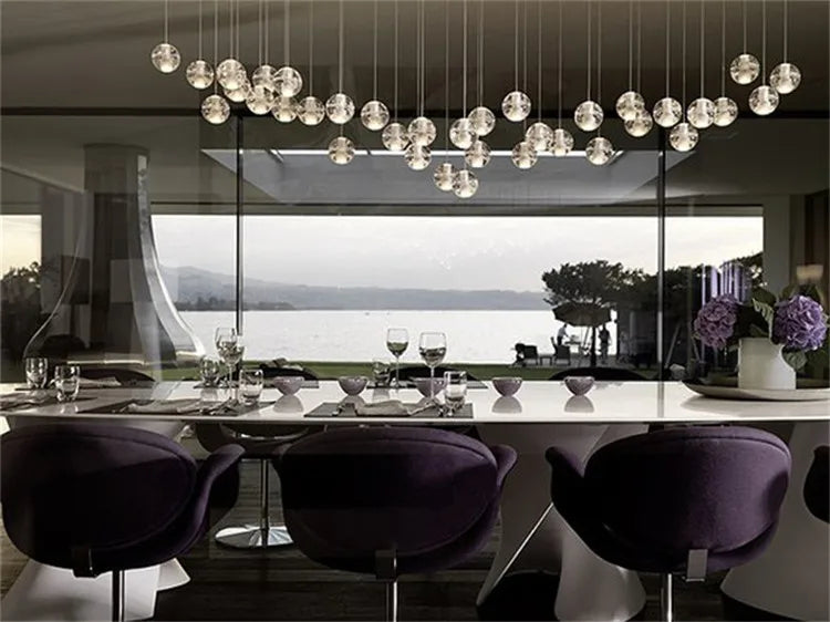 Luxury Crystal Pendant Light with Metal Frame