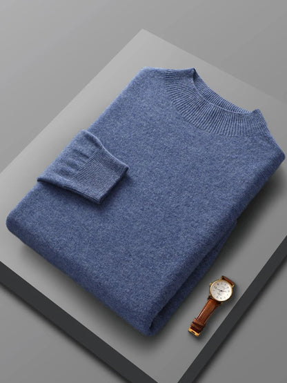 Warm Merino Wool Crew Neck Sweater - Lusomart