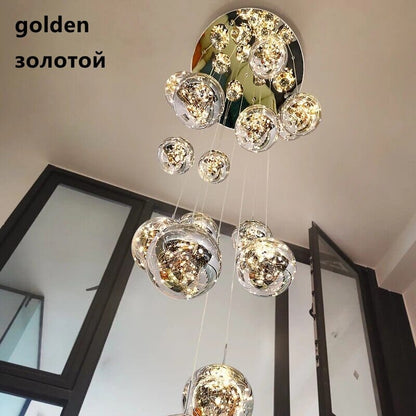 Elegant Glass Globe Stairway Lighting Fixture
