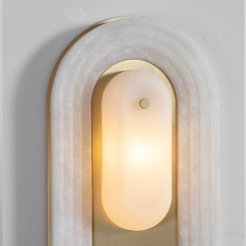 Luxury Marble G9 Wall Lamp in Copper Gold Finish