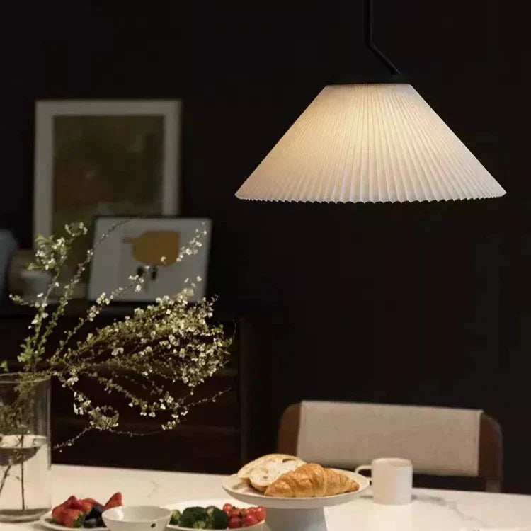 Creamy Fabric Shade Pendant Ceiling Light