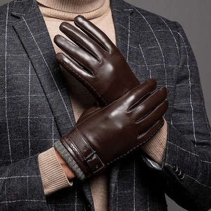 Warm Touch Leather Gloves with Soft Cuffs
