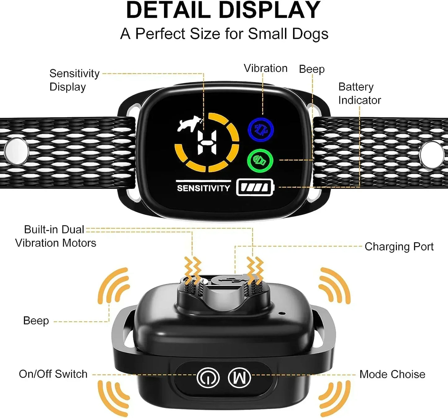 QuietPaws Mini Anti Bark Collar Rechargeable and Gentle