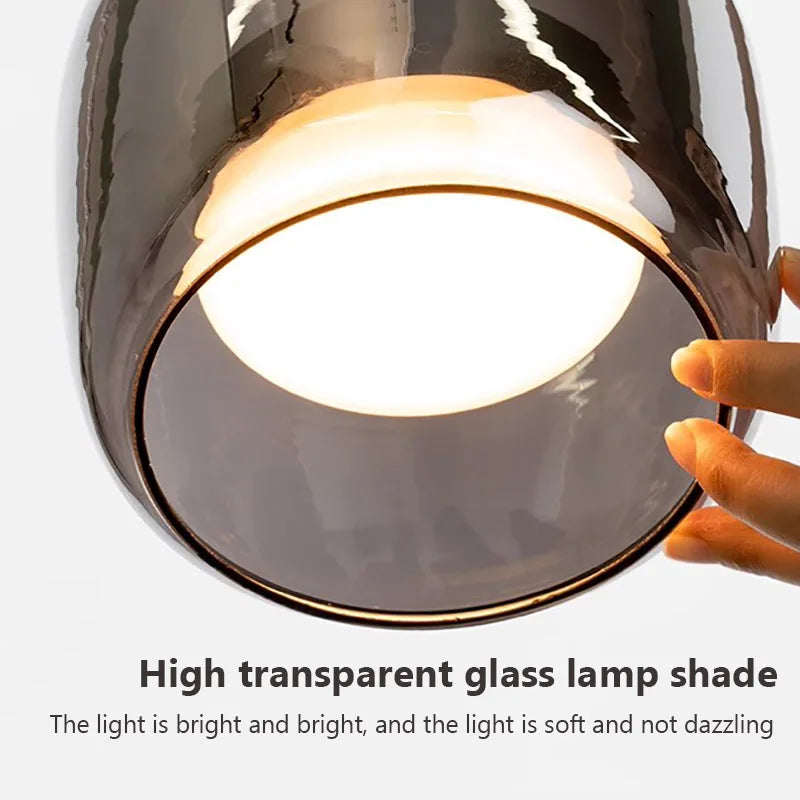 Sleek Glass LED Hanging Light Fixture