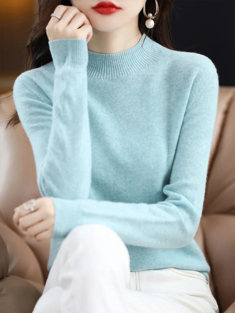 Soft Women's Merino Wool Crew Neck Sweater