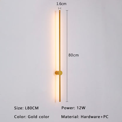 Sleek Gold And Black LED Wall Lamp
