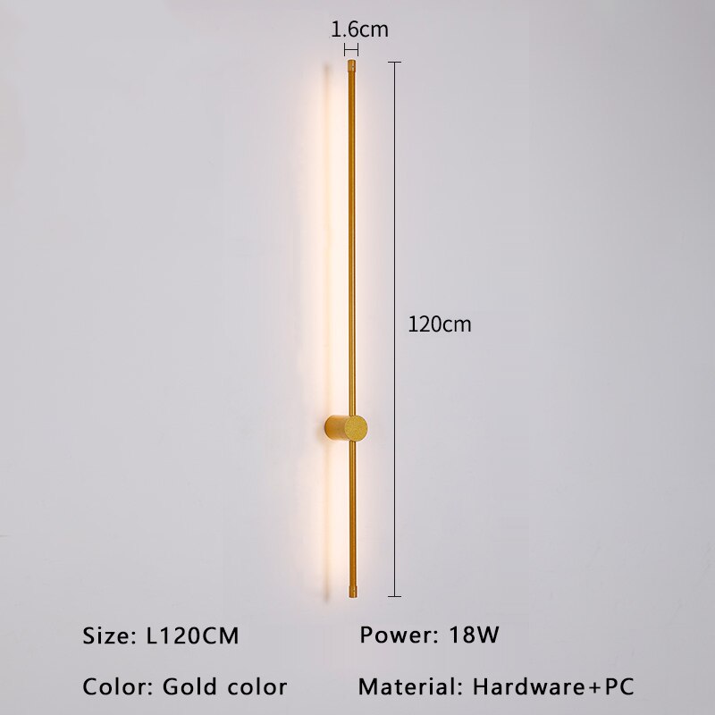 Sleek Gold And Black LED Wall Lamp