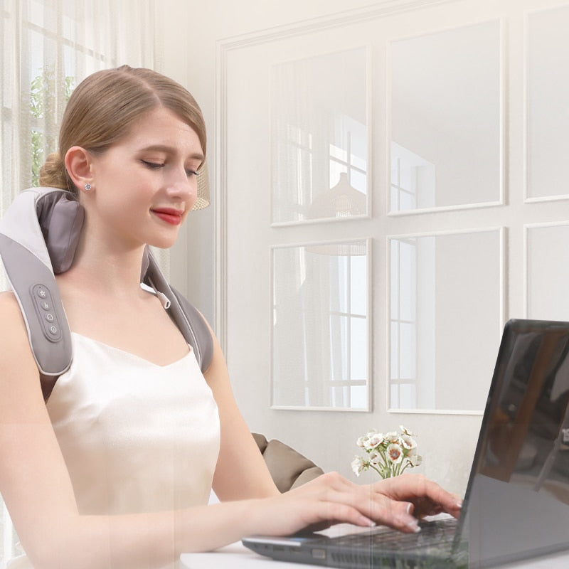 Relaxing Heated Neck Back Pain Relief Massager