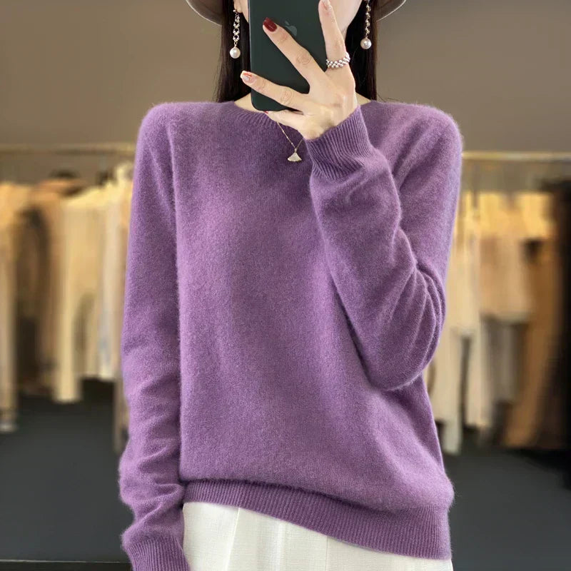 Cozy Women's Crew Neck Merino Wool Sweater