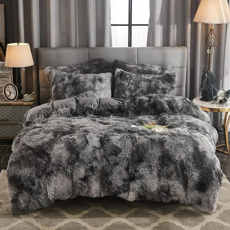 Soft Luxe Duvet Cover With Fuzzy Faux Fur Trim
