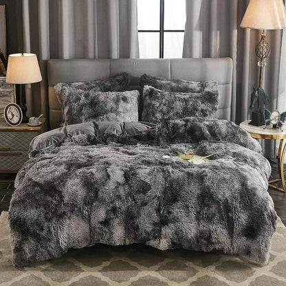 Soft Luxe Duvet Cover With Fuzzy Faux Fur Trim