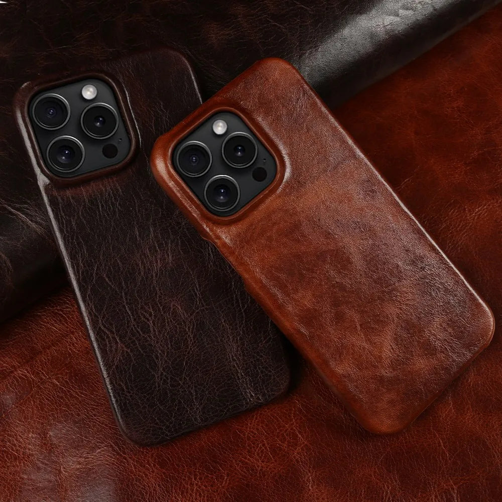 Premium Real Leather iPhone Cover Handcrafted Cowhide - Lusomart
