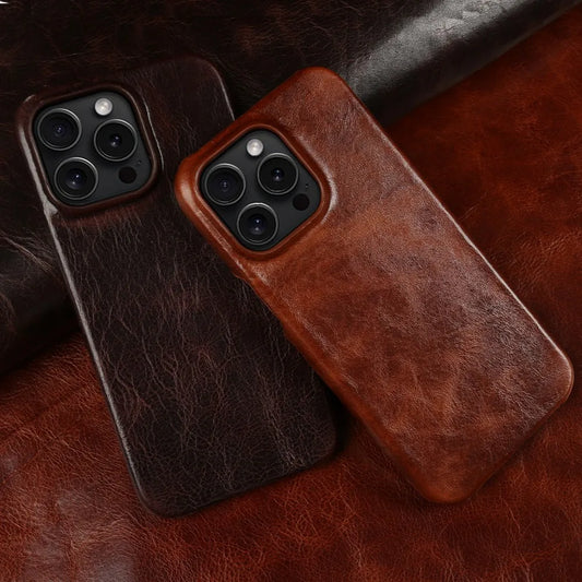 Premium Real Leather iPhone Cover Handcrafted Cowhide - Lusomart