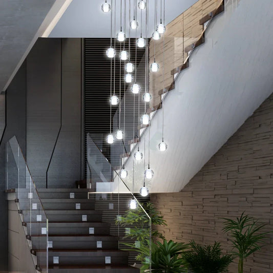 Luxury Crystal Pendant Light with Metal Frame - Lusomart