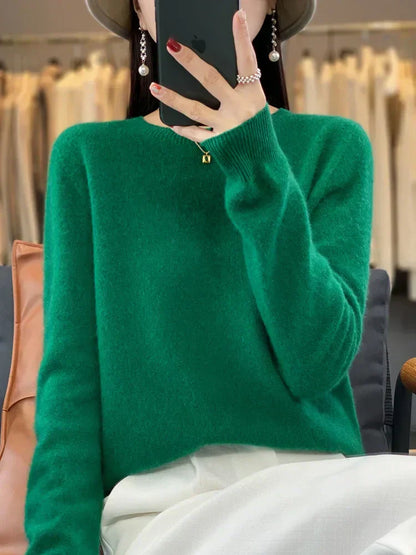 Cozy Women's Crew Neck Merino Wool Sweater