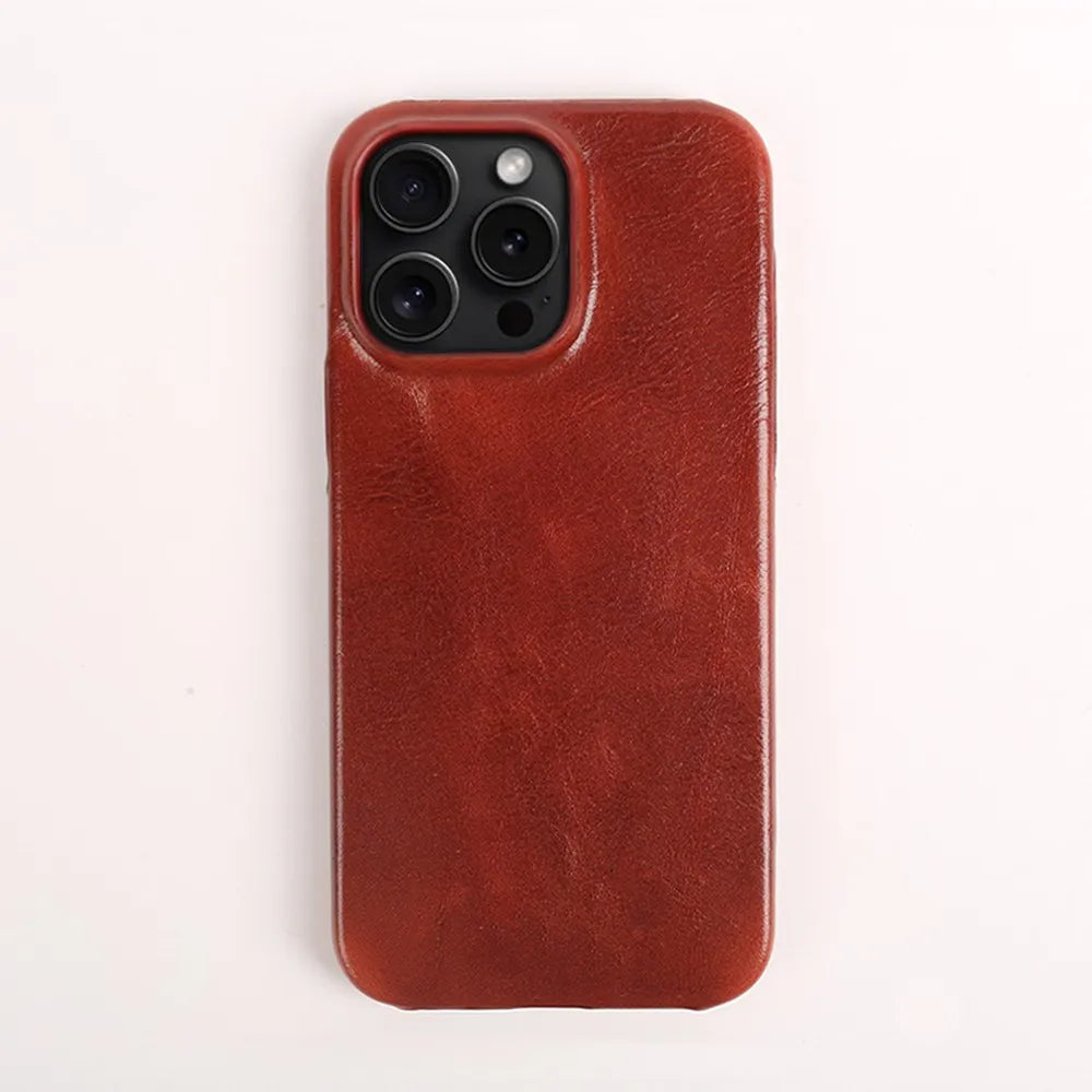 Premium Real Leather iPhone Cover Handcrafted Cowhide
