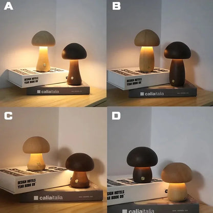 Soft Glow Mushroom LED Table Lamp with Dimmer