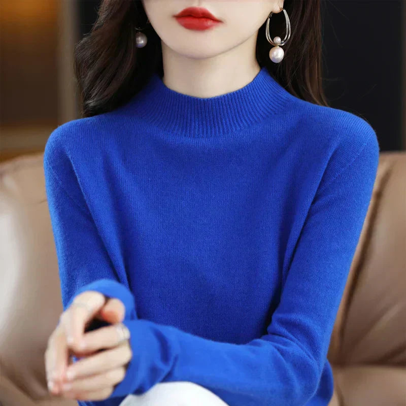 Soft Women's Merino Wool Slim Fit Sweater