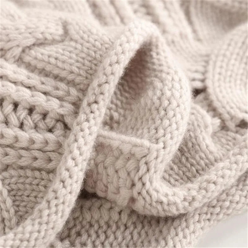 Warm High Neck Knit Sweater In Soft Fabric