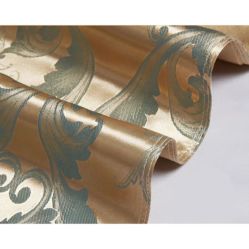 Luxury Gold Blue Satin Duvet Cover Set King Size