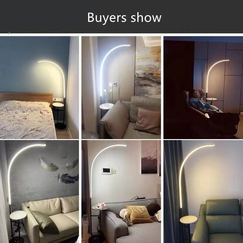 Elegant Floor Lamp with Stone Base