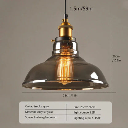 Vintage Glass Drop Light Fixture for Living Rooms