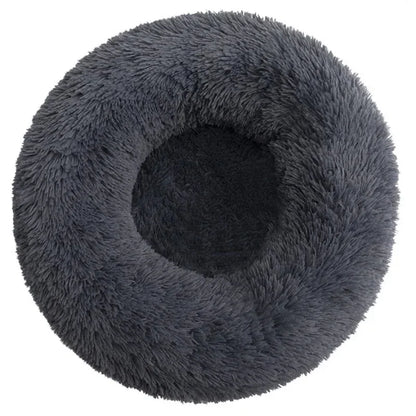 Comfy Round Furry Pet Bed for Cats and Dogs