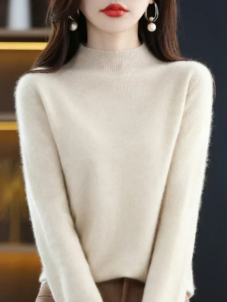 Soft Women's Merino Wool Slim Fit Sweater