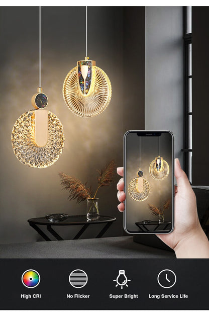 Luxury Crystal Glass Pendant Lighting Fixture