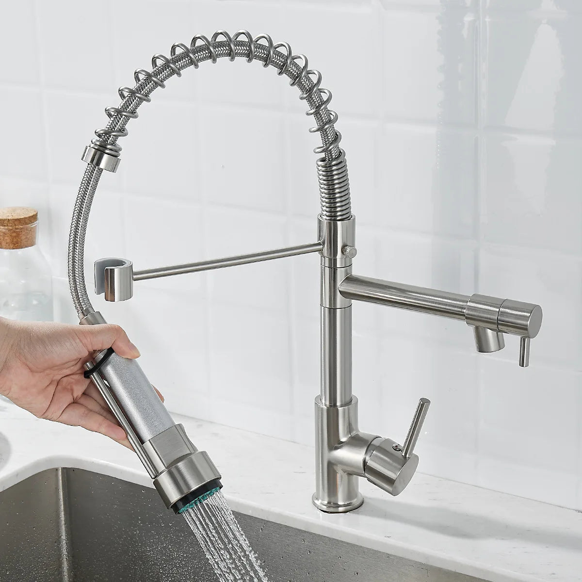 Luxury 2 Handle Kitchen Faucet In Black And Gold