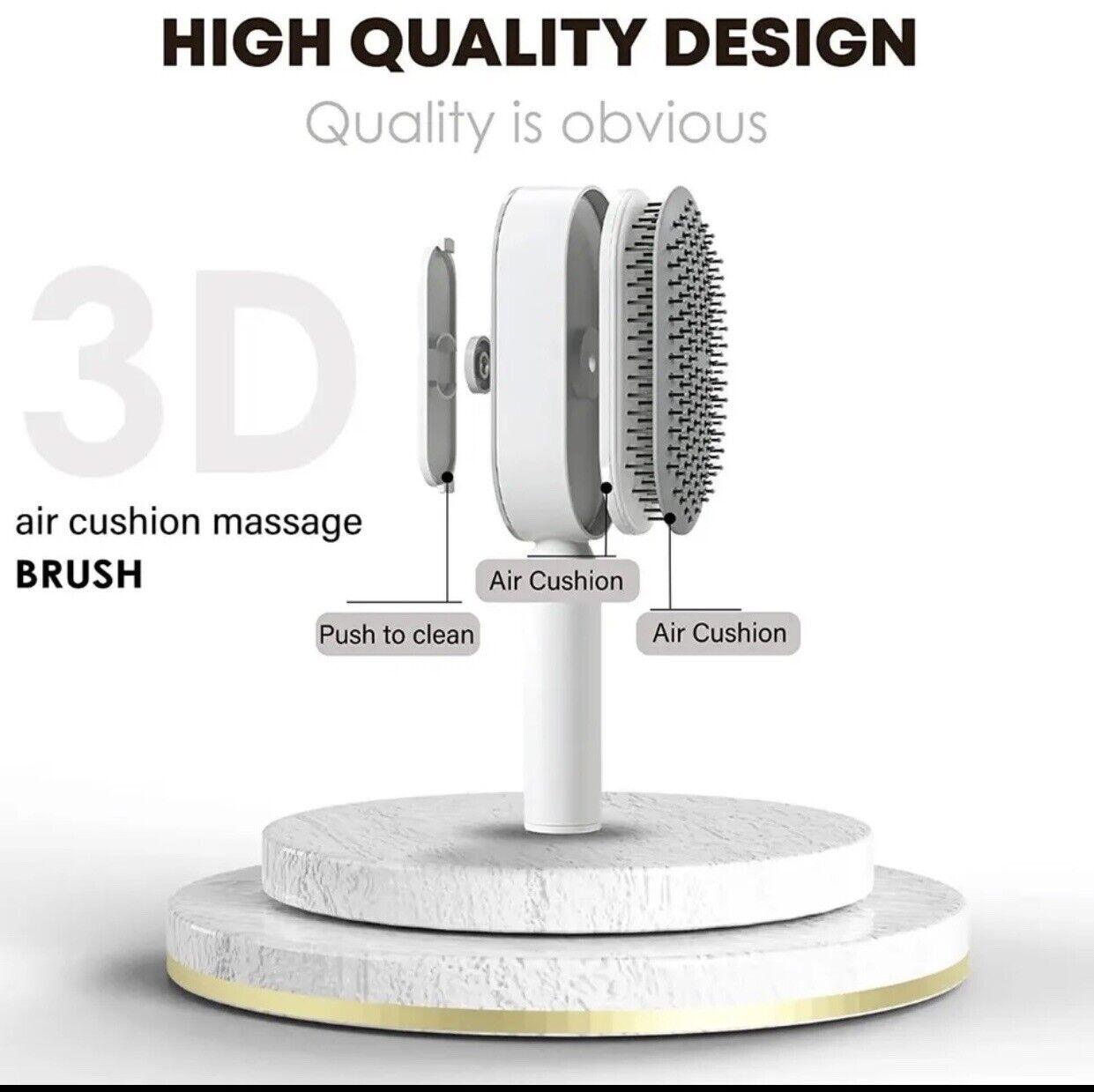 Self Cleaning Hair Brush - Air Cushion Comb Press Type Cleaning Design Comfortable Hair Brush 2