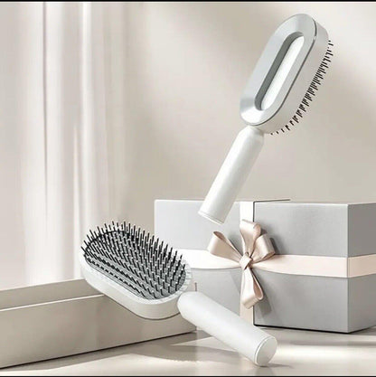 Self Cleaning Hair Brush - Air Cushion Comb Press Type Cleaning Design Comfortable Hair Brush 3