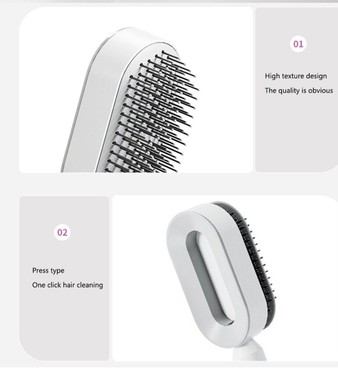 Self Cleaning Hair Brush - Air Cushion Comb Press Type Cleaning Design Comfortable Hair Brush 5