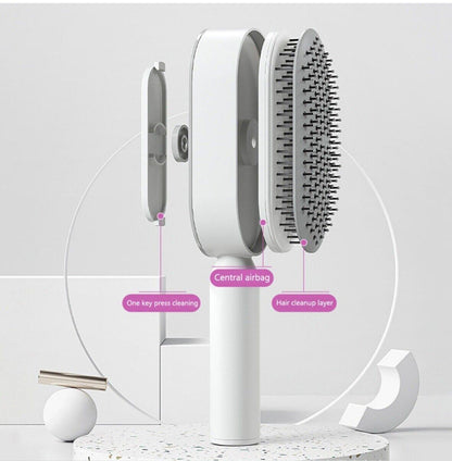 Self Cleaning Hair Brush - Air Cushion Comb Press Type Cleaning Design Comfortable Hair Brush 6