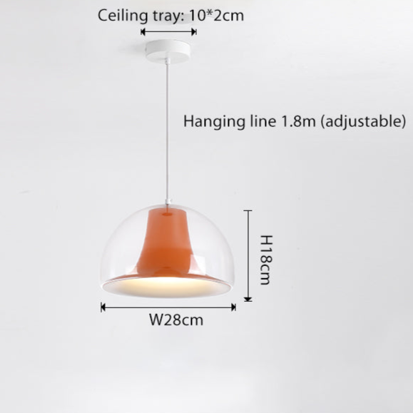 Round Glass Shade LED Hanging Light