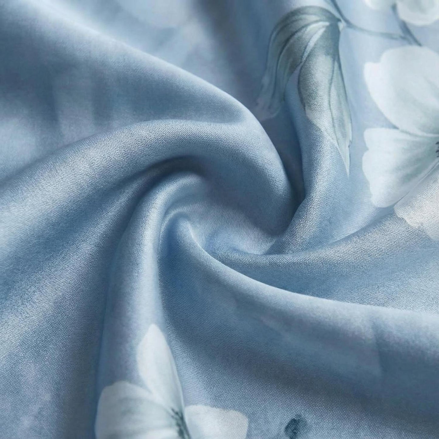 Calm Blue Floral Pattern Bedding Set