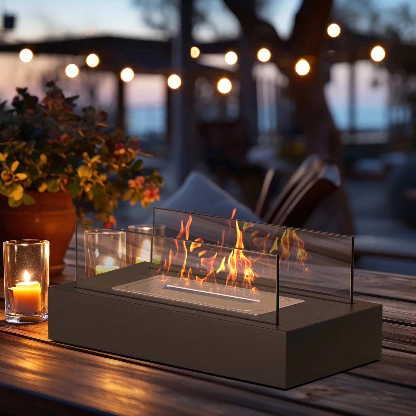 Large Glass Indoor Electric Fireplace